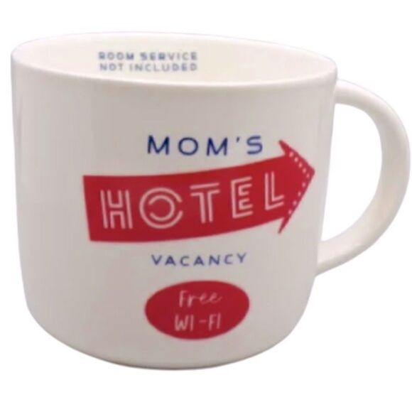 Threshold Mom’s Hotel Vacancy Free Wi-Fi. Coffee- Tea Mug White. New - Picture 1 of 5